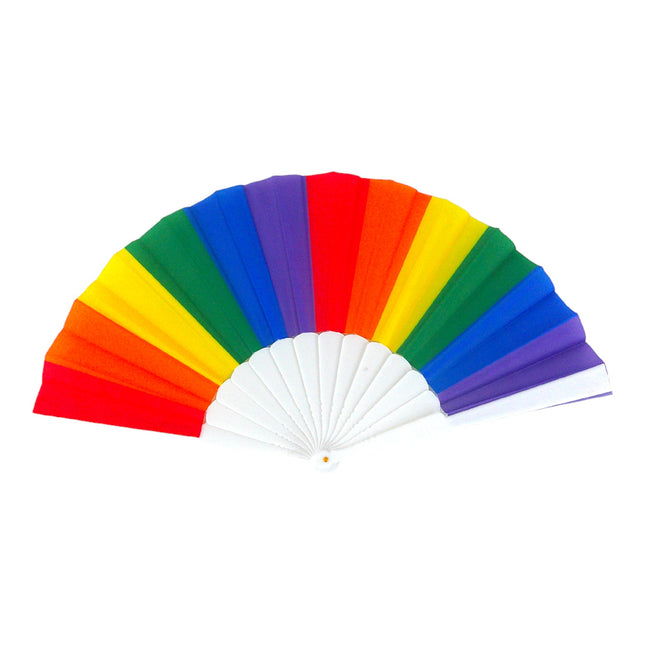 RAINBOW FOLDING HAND FAN 10350 (12PC)