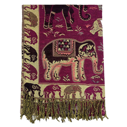 METALLIC PASHMINA ELEPHANT PATTERN GM35 (12PC)