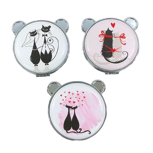 CAT CARTOON COMPACT HAND MIRROR MR1103-10 (12PC)