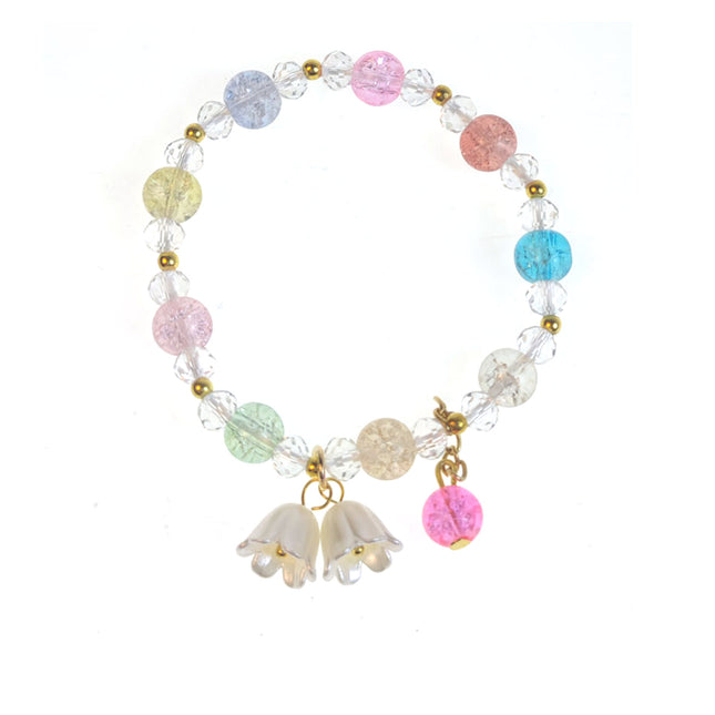 CRYSTAL FLOWER CHARM BRACELET BR1128-24 (12PC)