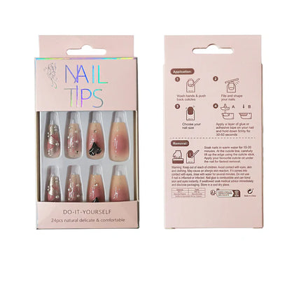 PEARL DECOR BALLERINA FAKE NAIL SET NA1201-38 (12PK)