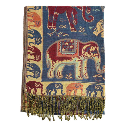 METALLIC PASHMINA ELEPHANT PATTERN GM35 (12PC)