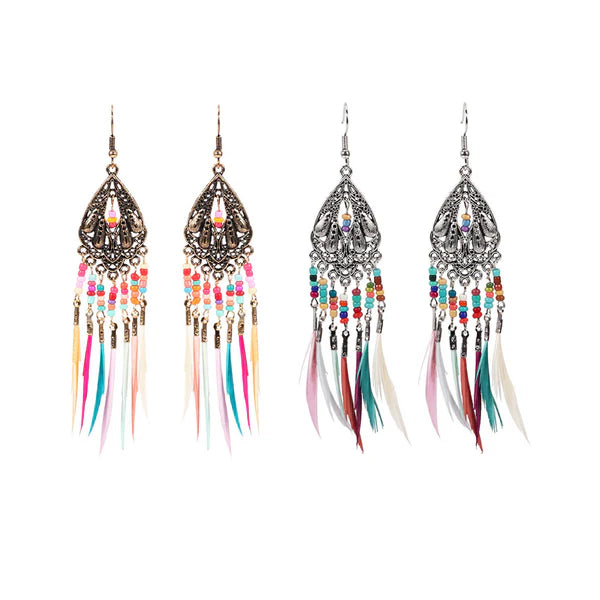 BEAD FEATHER EARRING ER2826-64 (12PC)