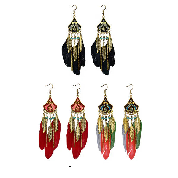 FEATHER EARRING ER2826-65(12PCS)