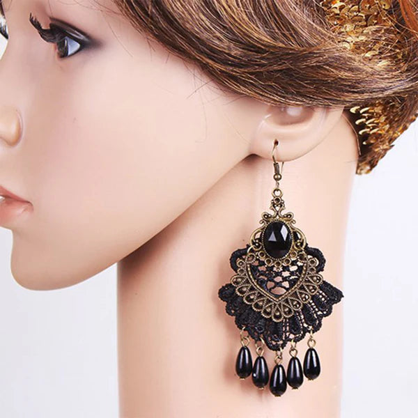 COLOR STONE DANGLING EARRING ER2826-77 (12PCS)