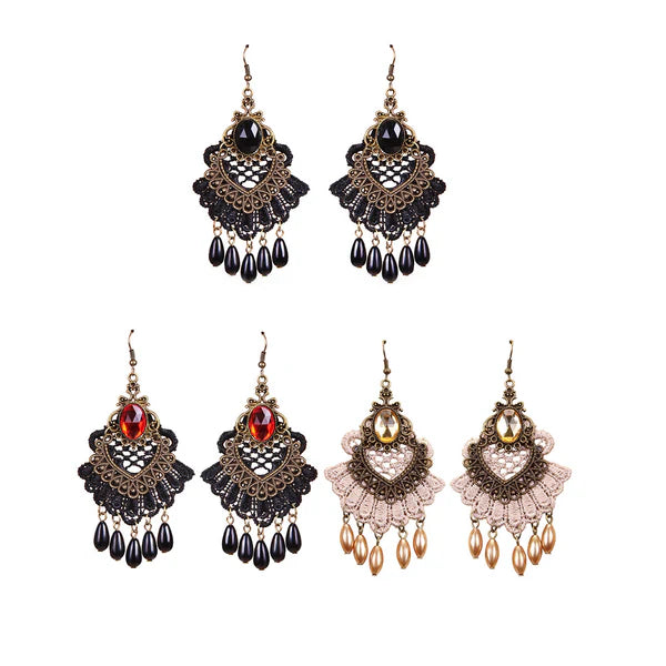 COLOR STONE DANGLING EARRING ER2826-77 (12PCS)