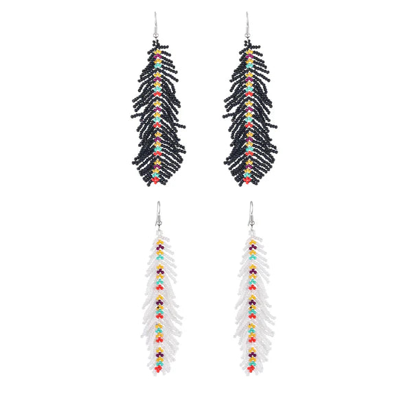 FEATHER BEAD EARRING ER2829-16 (12PC)