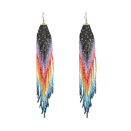 FRINGE RAINBOW STAR BEAD EARRING ER2829-20 (12PC)