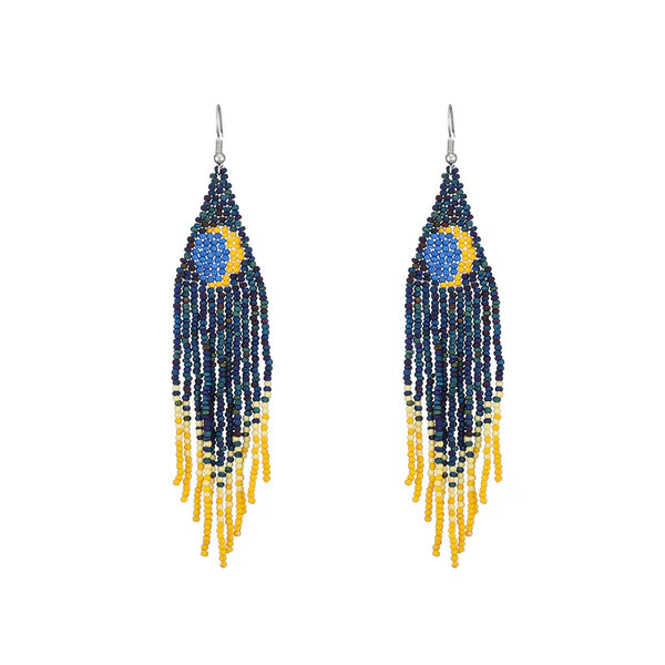 FRINGE MOON CRESCENT BEAD EARRING 2829-22 (12PC)