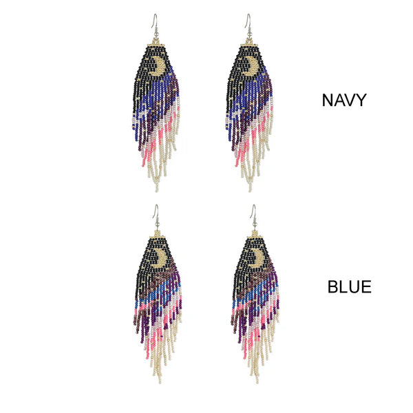 FRINGE MOON CRESCENT BEAD EARRING ER2829-23 (12PC)