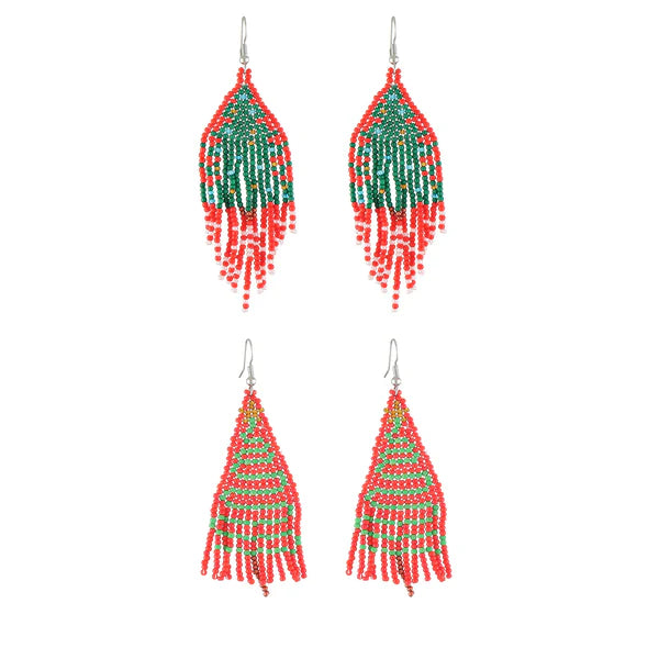 FRINGE CHRISTMAS BEAD EARRING ER2829-26 (12PC)