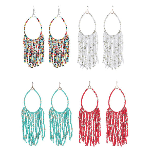 FRINGE BEAD EARRING ER2829-29 (12PC)