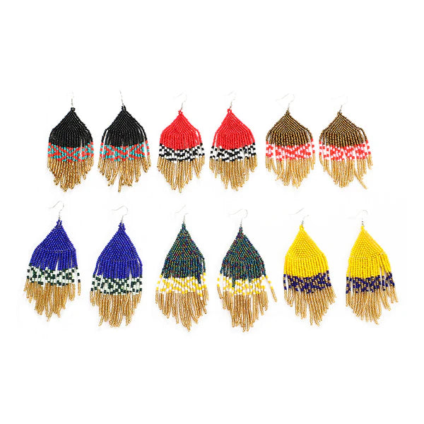 FRINGE BEAD EARRING ER2829-30 (12PC)