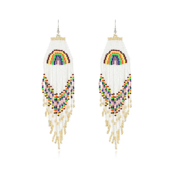 FRINGE RAINBOW BEAD EARRING ER2829-31 (12PC)