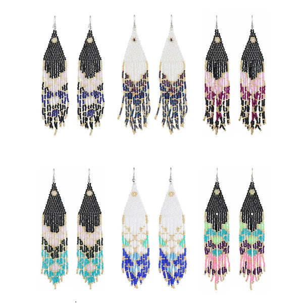 FRINGE BEAD EARRING ER2829-35 (12PC)