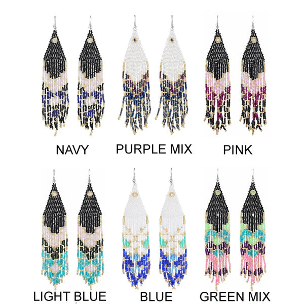 FRINGE BEAD EARRING ER2829-35 (12PC)