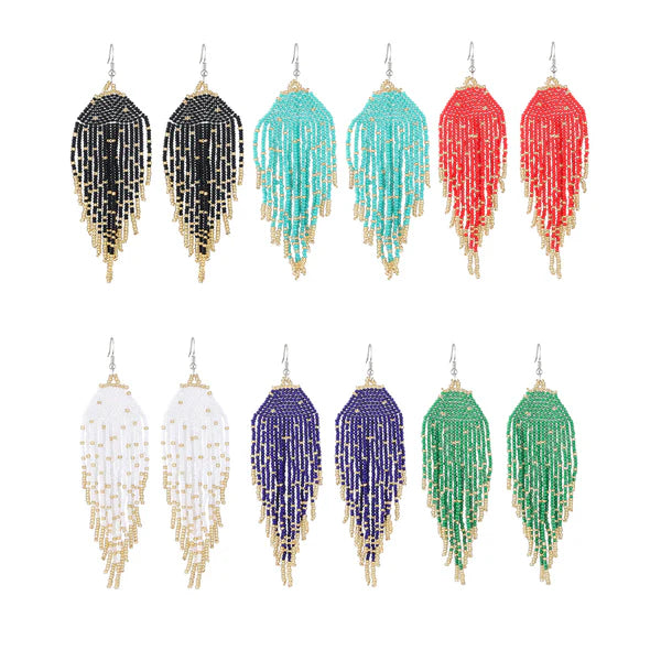 FRINGE BEAD EARRING ER2829-38 (12PC)