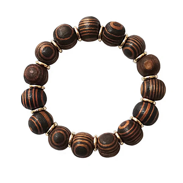 WOODEN BALL BRACELET BR2908-28 (12PC)