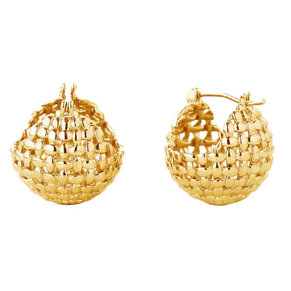 14K GOLD DIPPED PIN CHUNKY BALL EARRING SJE310347 (12PAIR)