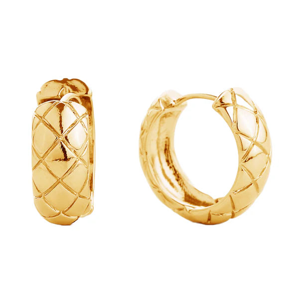 14K GOLD DIPPED HUGGIE HOOP EARRING SJE310489 (12PAIR)