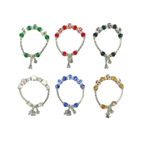 BEAD LUCKY CHARM BRACELET BR3723-19 (12PC)