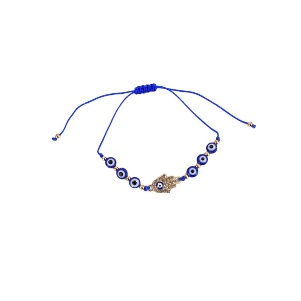 BEAD EVIL EYE CHARM ADJUSTABLE BRACELET BR3724-3 (12PC)