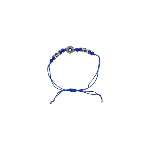 BEAD EVIL EYE CHARM ADJUSTABLE BRACELET BR3724-6 (12PC)