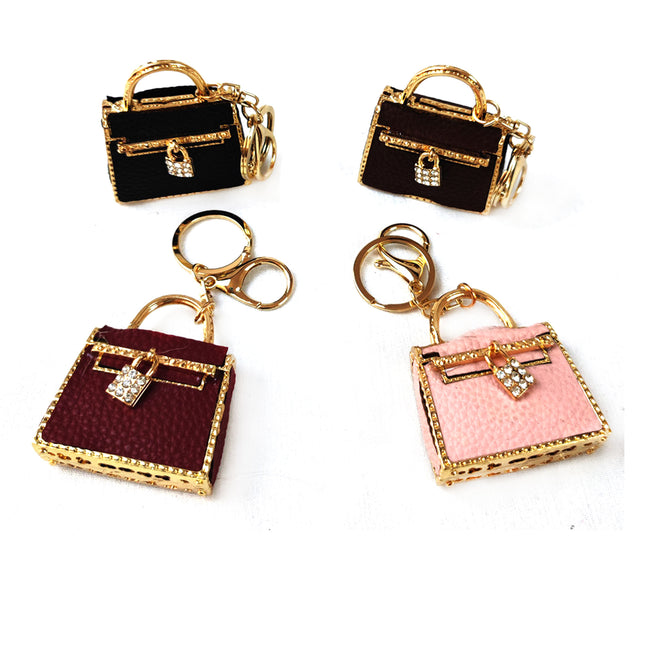 RHINESTONE PURSE KEY CHAIN KC31012-10 (12PC)