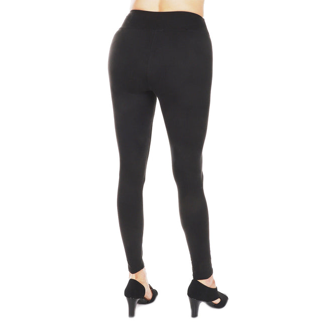 ELASTICIZED WAISTBAND BLACK LEGGINGS LGR1 (6PC)