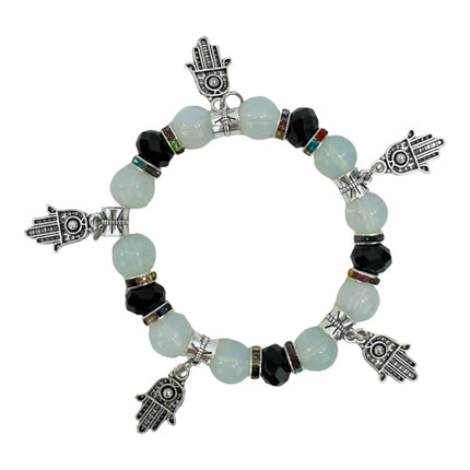 NATURAL STONE MULTI CHARM BRACELET BR4226-1 (12PC)