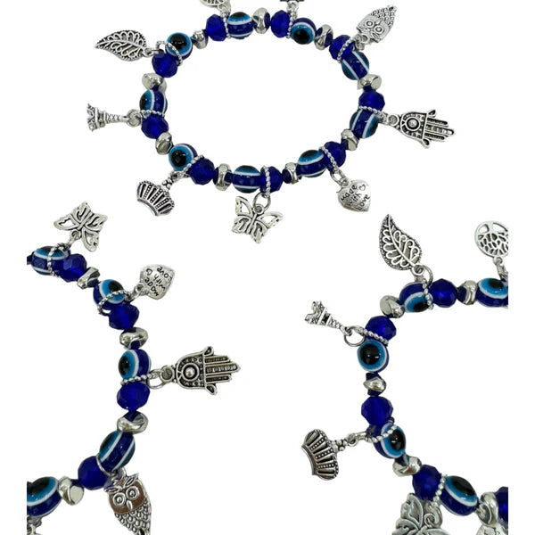 EVIL EYE MULTI CHARM BRACELET BR4226-4 (12PC)