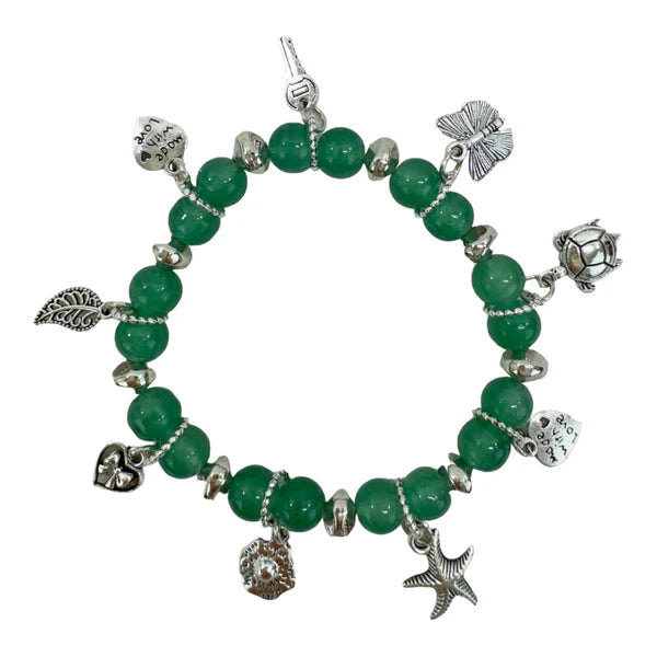 NATURAL STONE MULTI CHARM BRACELET BR4226-5 (12PC)