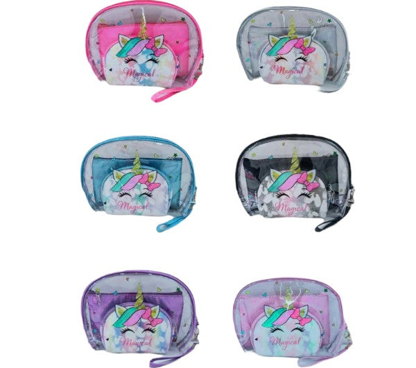 CLEAR UNICORN POUCH SET MK4226-6 (12SET)