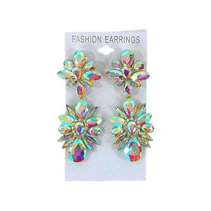 PEAR CRYSTAL CLUSTER DROP BRIDAL EARRING ER4312-9 (12PC)