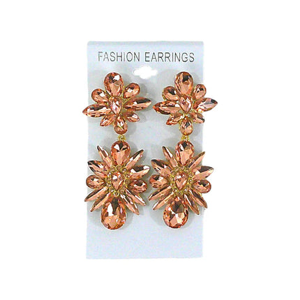 PEAR CRYSTAL CLUSTER DROP BRIDAL EARRING ER4312-9 (12PC)