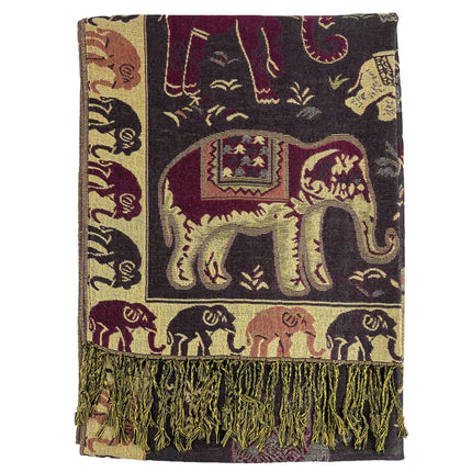 METALLIC PASHMINA ELEPHANT PATTERN GM35 (12PC)