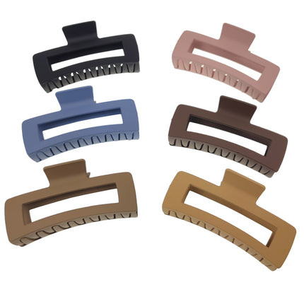 5 INCHES JUMBO SQUARE CLAW CLIP 6 COLOR MIX HC31025-1 (12PC)