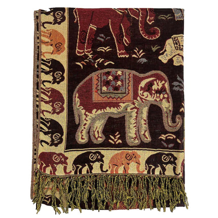 METALLIC PASHMINA ELEPHANT PATTERN GM35 (12PC)