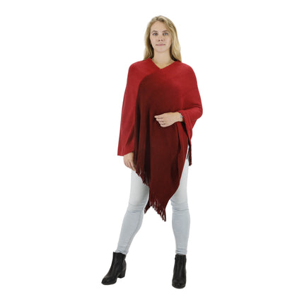 TWO TONE GRADIENT FRINGED PONCHO 316 (6PC)