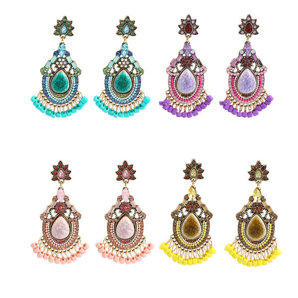 PEAR STONE BEAD EARRING ER904-11 (12PCS)