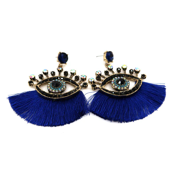 EVIL EYE TASSEL EARRING ER904-16 (12PCS)