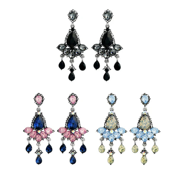 PEAR STONE CHANDELIER EARRING ER904-19 (12PC)