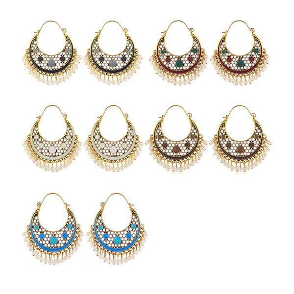 COLOR STONE HALF MOON EARRING ER904-22