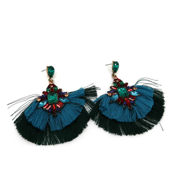 COLOR STONE TASSEL EARRING ER904-29