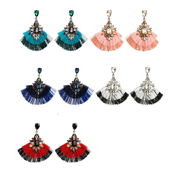 COLOR STONE TASSEL EARRING ER904-29