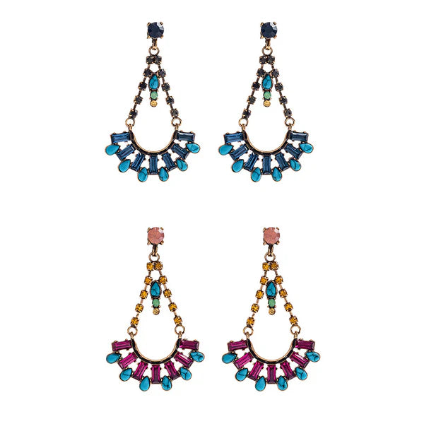 COLOR STONE CHANDELIER EARRING ER904-32(12PCS)