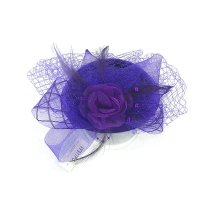 KENTUCKY DERBY & TEA PARTY FLOWER FEATHER HAT FF917 (1PC)