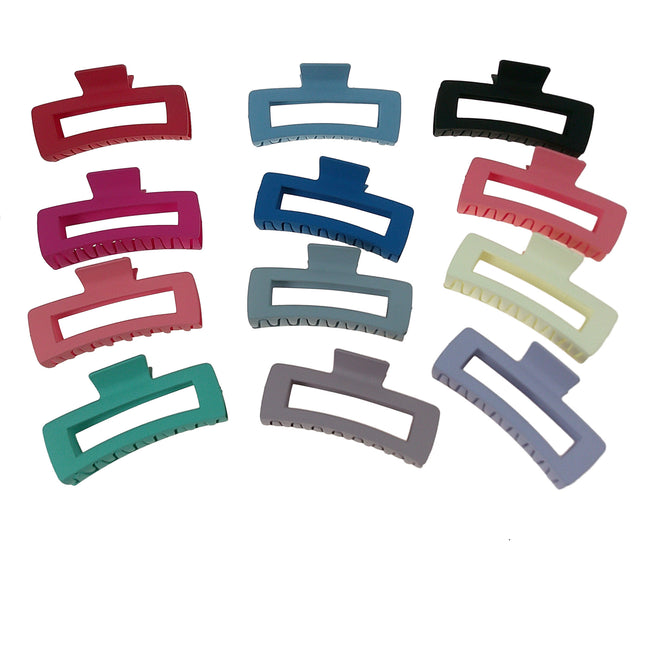 5 INCHES JUMBO SQUARE CLAW CLIP 12 COLOR MIX HC31118-16 (12PC)