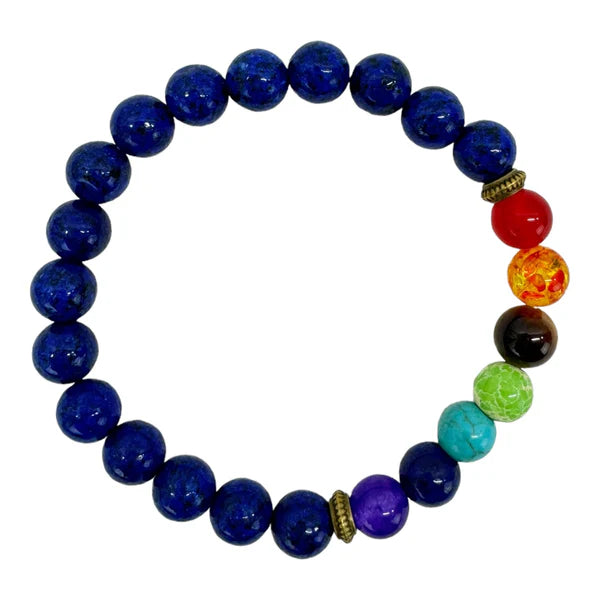 NATURAL STONE 7 CHAKRA HEALING BRACELET BR9770 (12PC)