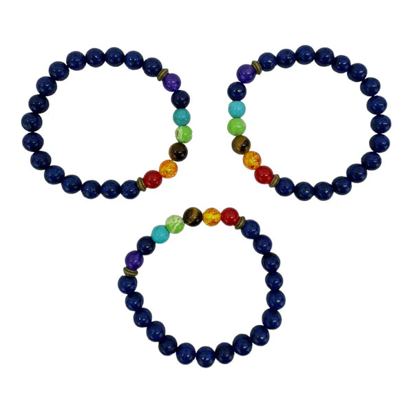 NATURAL STONE 7 CHAKRA HEALING BRACELET BR9770 (12PC)